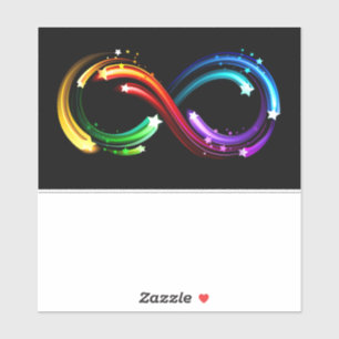 Unendlichkeitssymbol aus Regenbogenkometen Aufkleber