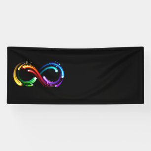 Unendlichkeitssymbol aus Regenbogenkometen Banner