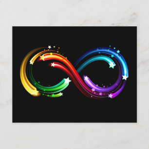 Unendlichkeitssymbol aus Regenbogenkometen Begleitkarte