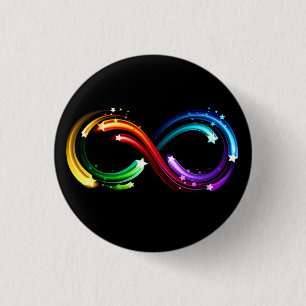 Unendlichkeitssymbol aus Regenbogenkometen Button