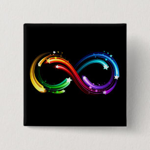 Unendlichkeitssymbol aus Regenbogenkometen Button