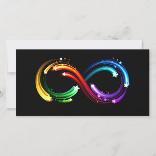 Unendlichkeitssymbol aus Regenbogenkometen Dankeskarte