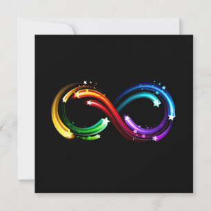 Unendlichkeitssymbol aus Regenbogenkometen Dankeskarte