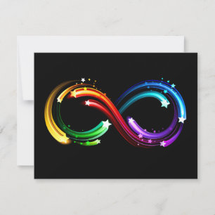 Unendlichkeitssymbol aus Regenbogenkometen Einladung