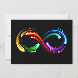 Unendlichkeitssymbol aus Regenbogenkometen Einladung