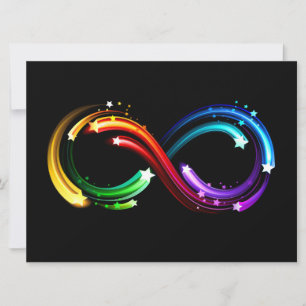 Unendlichkeitssymbol aus Regenbogenkometen Einladung