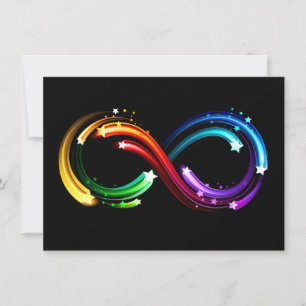Unendlichkeitssymbol aus Regenbogenkometen Feiertagskarte