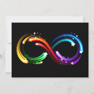 Unendlichkeitssymbol aus Regenbogenkometen Feiertagskarte