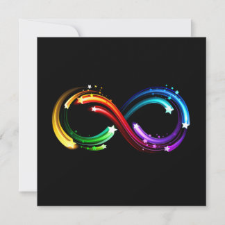 Unendlichkeitssymbol aus Regenbogenkometen Feiertagskarte