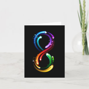 Unendlichkeitssymbol aus Regenbogenkometen Feiertagskarte