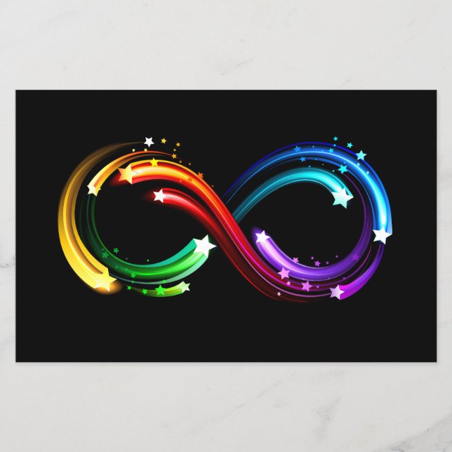 Unendlichkeitssymbol aus Regenbogenkometen Flyer (Vorne)