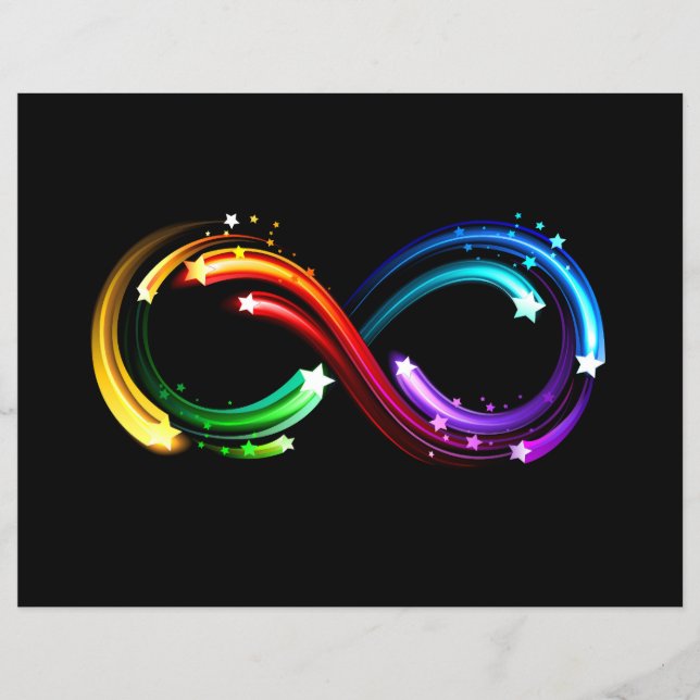 Unendlichkeitssymbol aus Regenbogenkometen Flyer (Vorne)