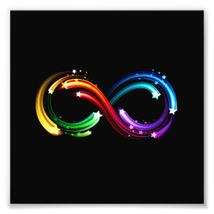 Unendlichkeitssymbol aus Regenbogenkometen Fotodruck