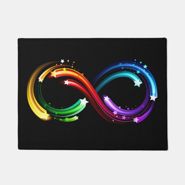 Unendlichkeitssymbol aus Regenbogenkometen Fußmatte (Vorderseite)