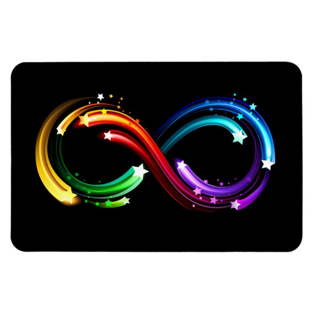 Unendlichkeitssymbol aus Regenbogenkometen Magnet (Horizontal)