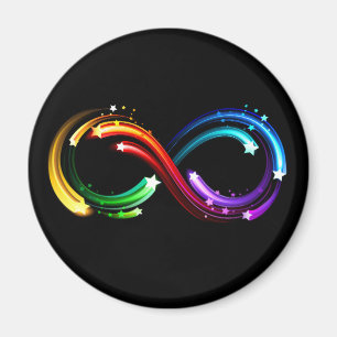 Unendlichkeitssymbol aus Regenbogenkometen Magnet