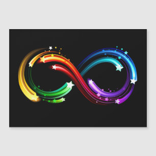 Unendlichkeitssymbol aus Regenbogenkometen Magnetkarte