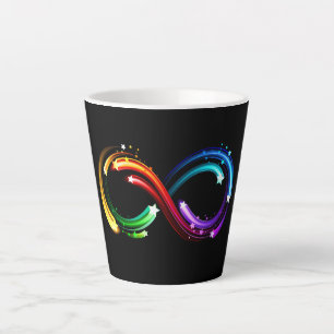 Unendlichkeitssymbol aus Regenbogenkometen Milchtasse