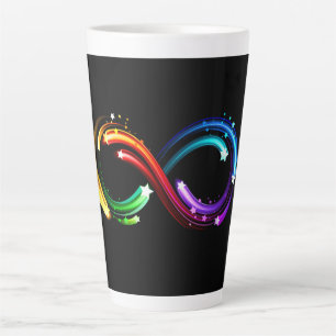 Unendlichkeitssymbol aus Regenbogenkometen Milchtasse