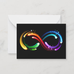 Unendlichkeitssymbol aus Regenbogenkometen Mitteilungskarte