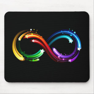 Unendlichkeitssymbol aus Regenbogenkometen Mousepad