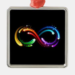 Unendlichkeitssymbol aus Regenbogenkometen Ornament Aus Metall