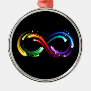 Unendlichkeitssymbol aus Regenbogenkometen Ornament Aus Metall