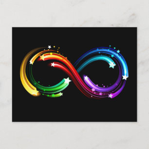 Unendlichkeitssymbol aus Regenbogenkometen Postkarte