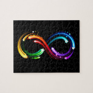 Unendlichkeitssymbol aus Regenbogenkometen Puzzle