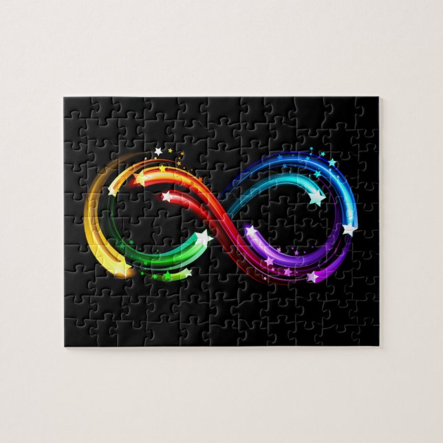 Unendlichkeitssymbol aus Regenbogenkometen Puzzle (Horizontal)
