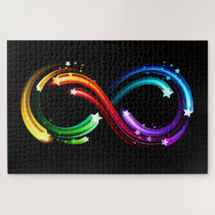 Unendlichkeitssymbol aus Regenbogenkometen Puzzle