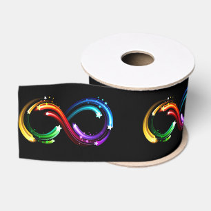 Unendlichkeitssymbol aus Regenbogenkometen Ripsband