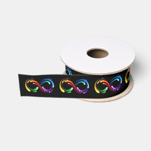 Unendlichkeitssymbol aus Regenbogenkometen Ripsband