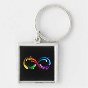 Unendlichkeitssymbol aus Regenbogenkometen Schlüsselanhänger
