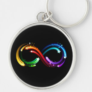 Unendlichkeitssymbol aus Regenbogenkometen Schlüsselanhänger