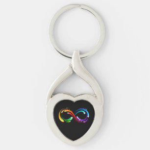 Unendlichkeitssymbol aus Regenbogenkometen Schlüsselanhänger