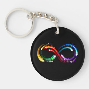 Unendlichkeitssymbol aus Regenbogenkometen Schlüsselanhänger