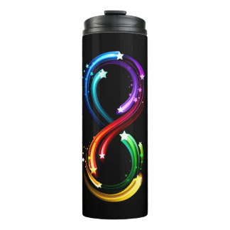 Unendlichkeitssymbol aus Regenbogenkometen Thermosbecher