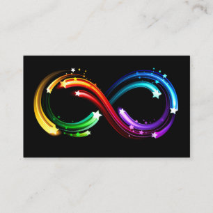Unendlichkeitssymbol aus Regenbogenkometen Visitenkarte