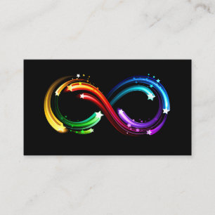 Unendlichkeitssymbol aus Regenbogenkometen Visitenkarte