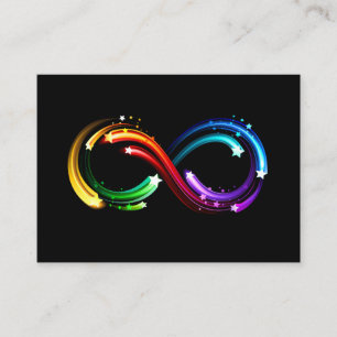 Unendlichkeitssymbol aus Regenbogenkometen Visitenkarte