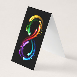 Unendlichkeitssymbol aus Regenbogenkometen Visitenkarten