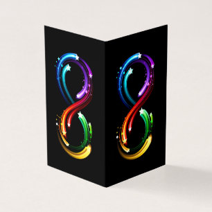 Unendlichkeitssymbol aus Regenbogenkometen Visitenkarten