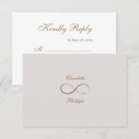 Unendlichkeitssymbol Gold Weiß Grau Hochzeit RSVP
