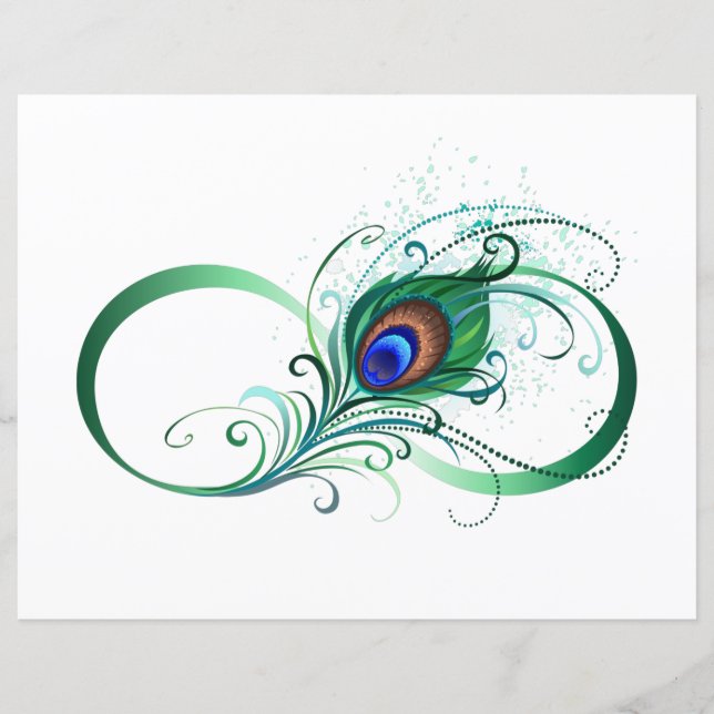 Unendlichkeitssymbol mit Peacock Feather (Vorderseite)