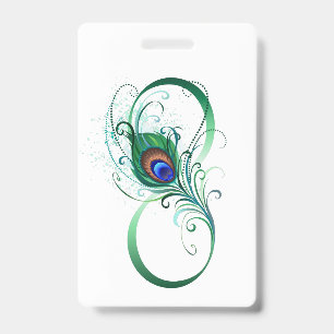 Unendlichkeitssymbol mit Peacock Feather Ausweis