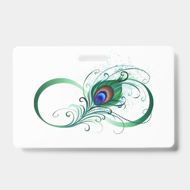 Unendlichkeitssymbol mit Peacock Feather Ausweis (Vorderseite)