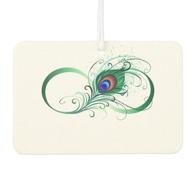 Unendlichkeitssymbol mit Peacock Feather Autolufterfrischer (Vorderseite)