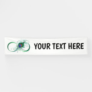 Unendlichkeitssymbol mit Peacock Feather Banner
