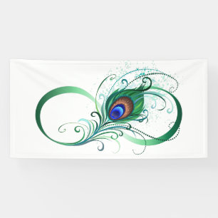 Unendlichkeitssymbol mit Peacock Feather Banner